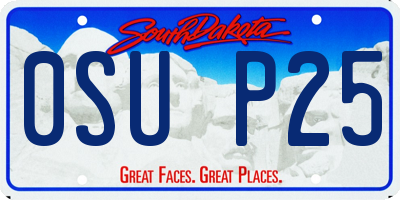 SD license plate 0SUP25