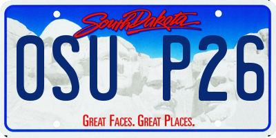 SD license plate 0SUP26