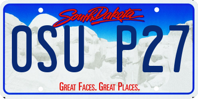 SD license plate 0SUP27