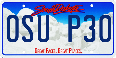 SD license plate 0SUP30