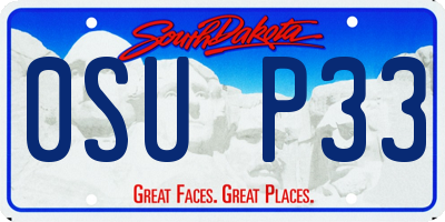 SD license plate 0SUP33