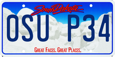 SD license plate 0SUP34