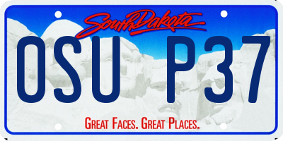 SD license plate 0SUP37