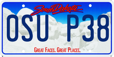 SD license plate 0SUP38