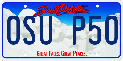 SD license plate 0SUP50