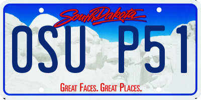 SD license plate 0SUP51