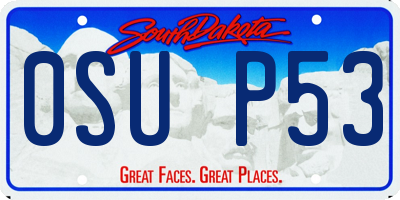 SD license plate 0SUP53