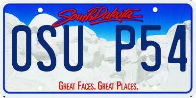 SD license plate 0SUP54