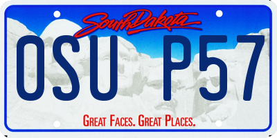 SD license plate 0SUP57