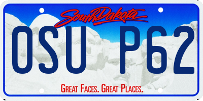 SD license plate 0SUP62