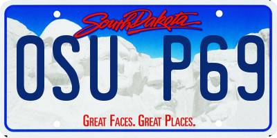 SD license plate 0SUP69