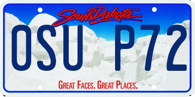 SD license plate 0SUP72