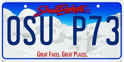 SD license plate 0SUP73