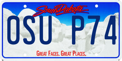 SD license plate 0SUP74