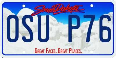 SD license plate 0SUP76