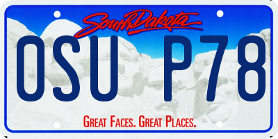 SD license plate 0SUP78