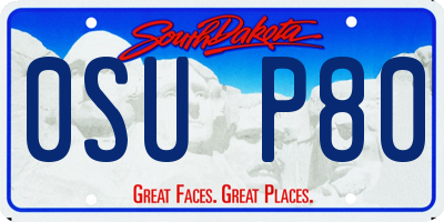 SD license plate 0SUP80