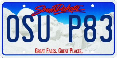 SD license plate 0SUP83