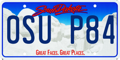 SD license plate 0SUP84