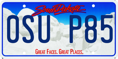 SD license plate 0SUP85