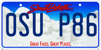 SD license plate 0SUP86