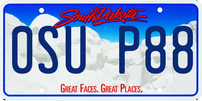SD license plate 0SUP88