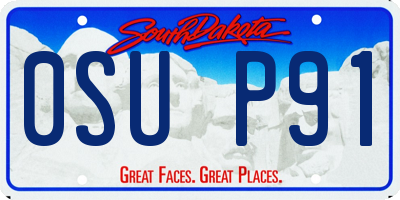 SD license plate 0SUP91