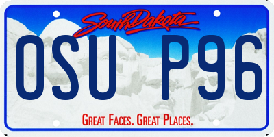 SD license plate 0SUP96