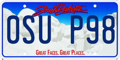 SD license plate 0SUP98
