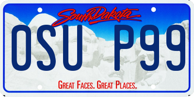 SD license plate 0SUP99