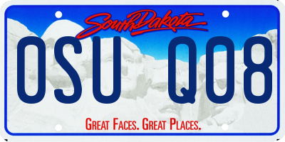 SD license plate 0SUQ08