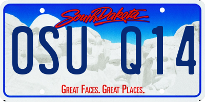 SD license plate 0SUQ14