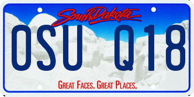 SD license plate 0SUQ18
