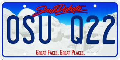 SD license plate 0SUQ22