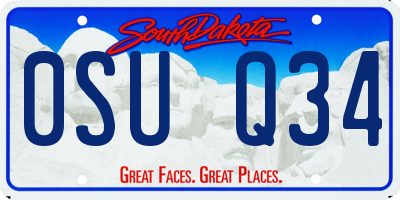 SD license plate 0SUQ34