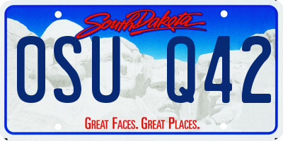 SD license plate 0SUQ42