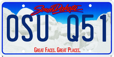 SD license plate 0SUQ51