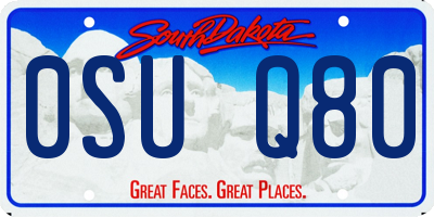 SD license plate 0SUQ80