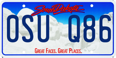 SD license plate 0SUQ86
