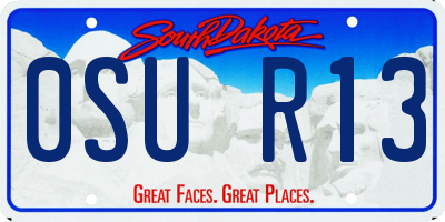 SD license plate 0SUR13
