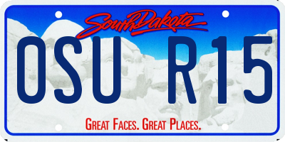 SD license plate 0SUR15