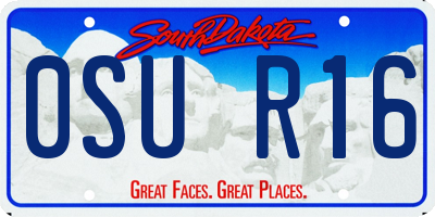 SD license plate 0SUR16