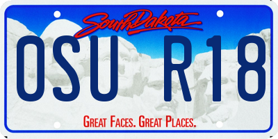 SD license plate 0SUR18