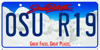 SD license plate 0SUR19