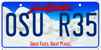 SD license plate 0SUR35