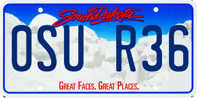 SD license plate 0SUR36