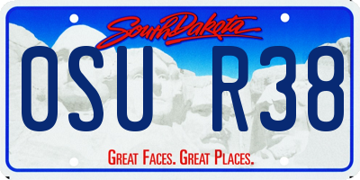 SD license plate 0SUR38