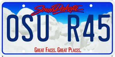 SD license plate 0SUR45