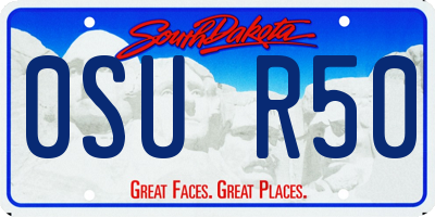 SD license plate 0SUR50
