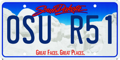SD license plate 0SUR51